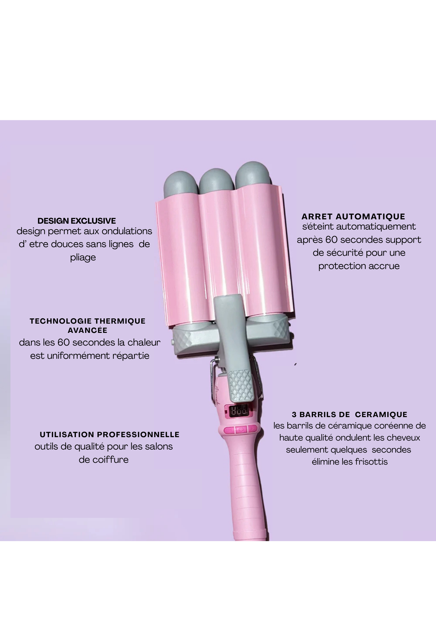 WavyGlow Fer à onduler pro